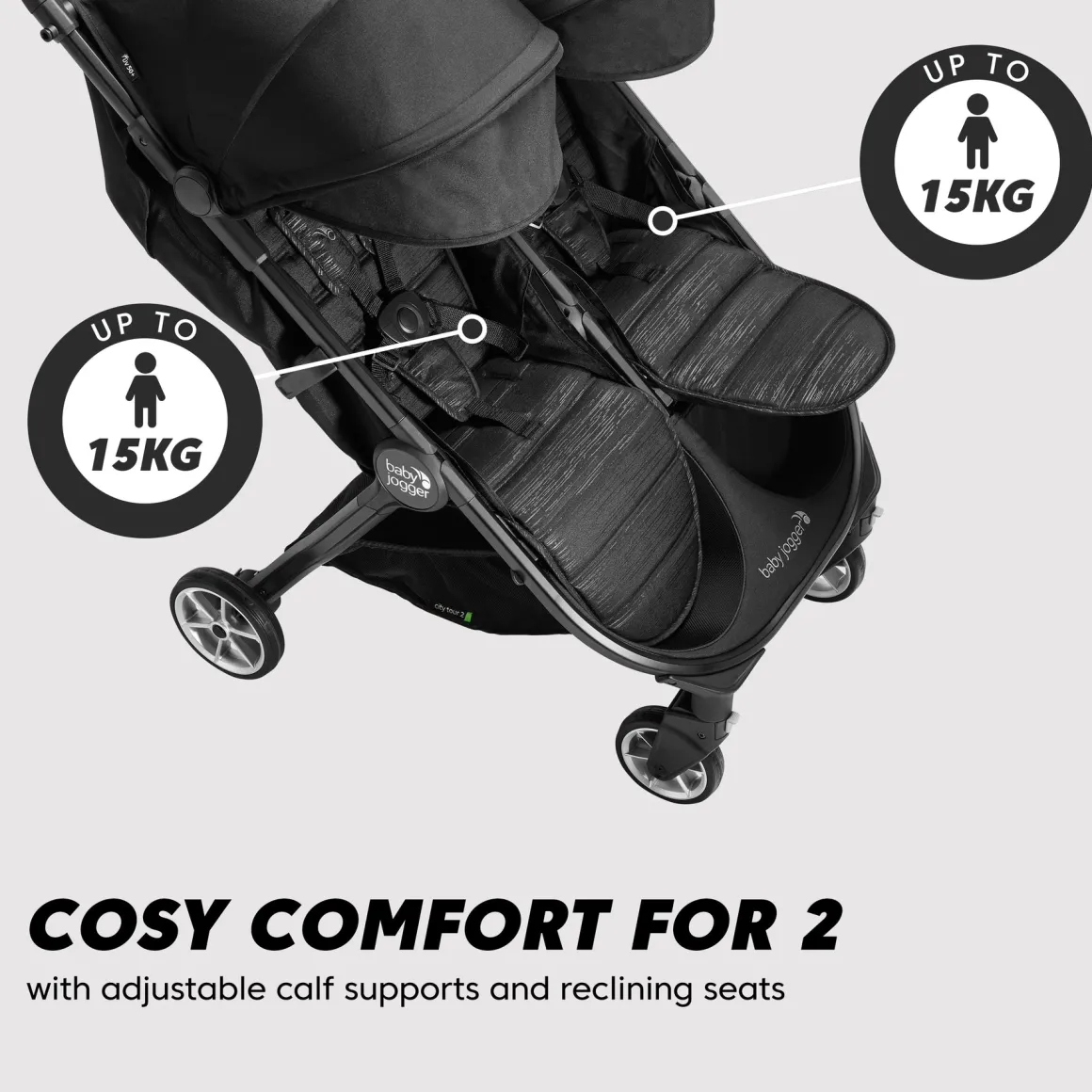 Baby Jogger - City Tour 2 Double - Pitch Black