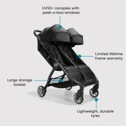 Baby Jogger - City Tour 2 Double - Pitch Black