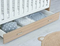 Babymore Drawer - Luno Veni Cot Bed - Oak