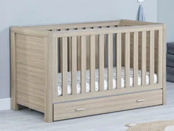 Babymore Drawer - Luno Veni Cot Bed - Oak