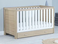 Babymore Drawer - Luno Veni Cot Bed - Oak