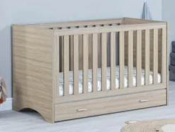 Babymore Drawer - Luno Veni Cot Bed - Oak