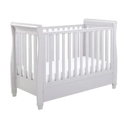 Babymore Eva Sleigh Cot Bed Dropside with Drawer