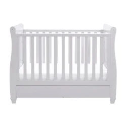 Babymore Eva Sleigh Cot Bed Dropside with Drawer