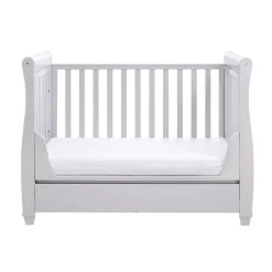 Babymore Eva Sleigh Cot Bed Dropside with Drawer