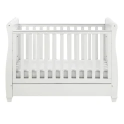Babymore Eva Sleigh Cot Bed Dropside with Drawer