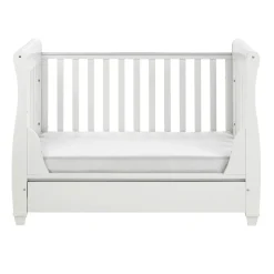 Babymore Eva Sleigh Cot Bed Dropside with Drawer