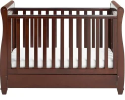 Babymore Eva Sleigh Cot Bed Dropside with Drawer