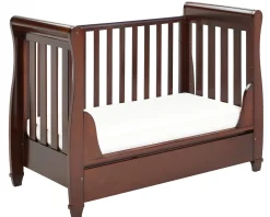 Babymore Eva Sleigh Cot Bed Dropside with Drawer