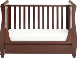 Babymore Eva Sleigh Cot Bed Dropside with Drawer