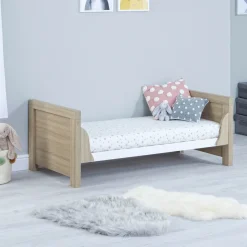 Babymore Luno Cot Bed -  White Oak