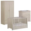 Babymore Luno Oak Room Set 3 piece - Cot Bed with drawer, Chest, & Wardrobe
