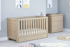 Babymore Luno Oak Room Set 2 piece - Cot Bed with drawer & Chest
