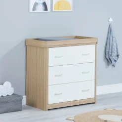 Babymore Luno Veni Chest Changer - White Oak
