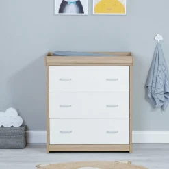 Babymore Luno Veni Chest Changer - White Oak