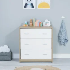 Babymore Luno Veni Chest Changer - White Oak