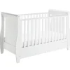Babymore Stella Sleigh Drop Side Cot Bed - White