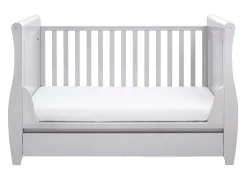 Babymore Stella Sleigh Drop Side Cot Bed - Grey