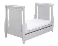 Babymore Stella Sleigh Drop Side Cot Bed - Grey