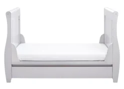 Babymore Stella Sleigh Drop Side Cot Bed - Grey