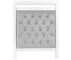 Babymore Velvet Deluxe Cot Bed - White with Grey Velvet
