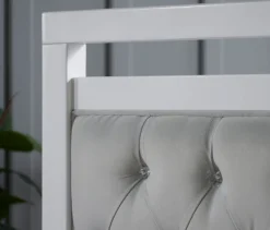 Babymore Velvet Deluxe Cot Bed - White with Grey Velvet