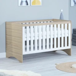 Babymore Veni Cot Bed - White Oak