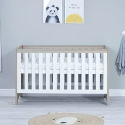 Babymore Veni Cot Bed - White Oak