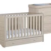 Babymore Veni Oak Room Set 2 pieces - Cot Bed with drawer & Chest