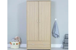 Babymore Veni Oak Room Set 3 pieces - Cot Bed with drawer, Chest & Wardrobe