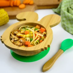 Bamboo Bunny Baby Bowl - Silicone Suction Base & Spoon