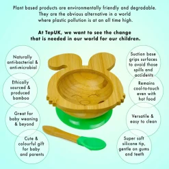 Bamboo Bunny Baby Bowl - Silicone Suction Base & Spoon