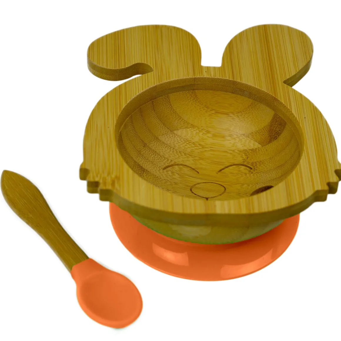 Bamboo Bunny Baby Bowl - Silicone Suction Base & Spoon