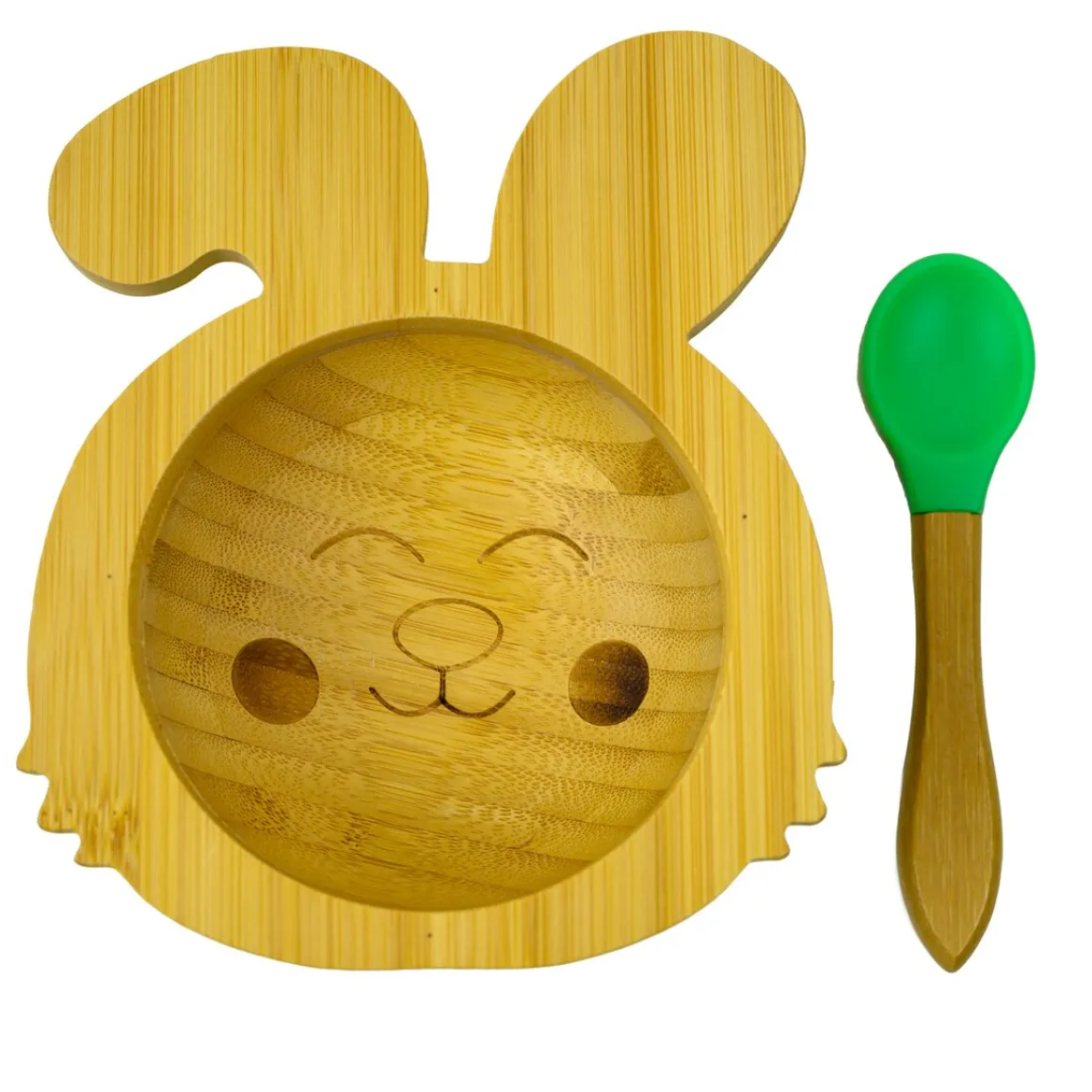 Bamboo Bunny Baby Bowl - Silicone Suction Base & Spoon