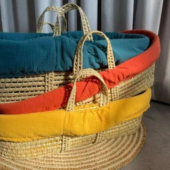 Clair De Lune - Moroccan Dream Palm Moses Basket - Red