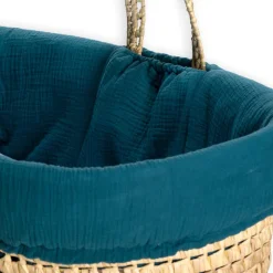 Clair De Lune - Moroccan Dream Palm Moses Basket - Blue
