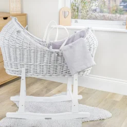 Clair De Lune - Standard Rocking Moses Basket Stand - White