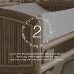 CuddleCo - Aria Wave Changer with Hanging Rail - Rattan