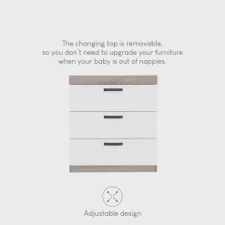 CuddleCo - Enzo Dresser & Changer - Truffle Oak & White