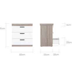 CuddleCo - Enzo Dresser & Changer - Truffle Oak & White