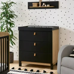 CuddleCo - Rafi Dresser & Changer - Oak & Black