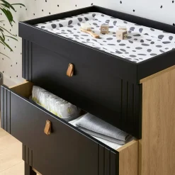 CuddleCo - Rafi Dresser & Changer - Oak & Black