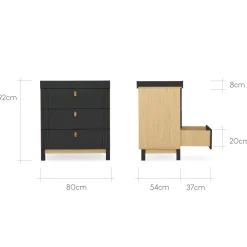 CuddleCo - Rafi Dresser & Changer - Oak & Black