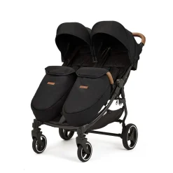 Ex Display - Ickle Bubba Venus MAX Double Stroller -  Black / Tan