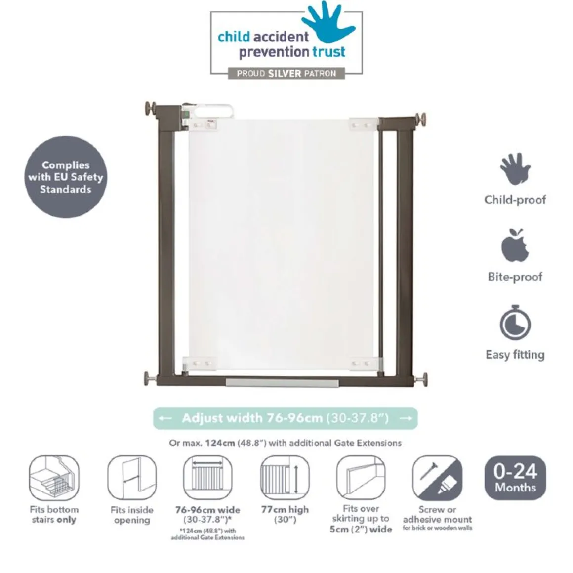 Fred Pressure Fit Clear-View Stairgate