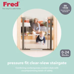Fred Pressure Fit Clear-View Stairgate