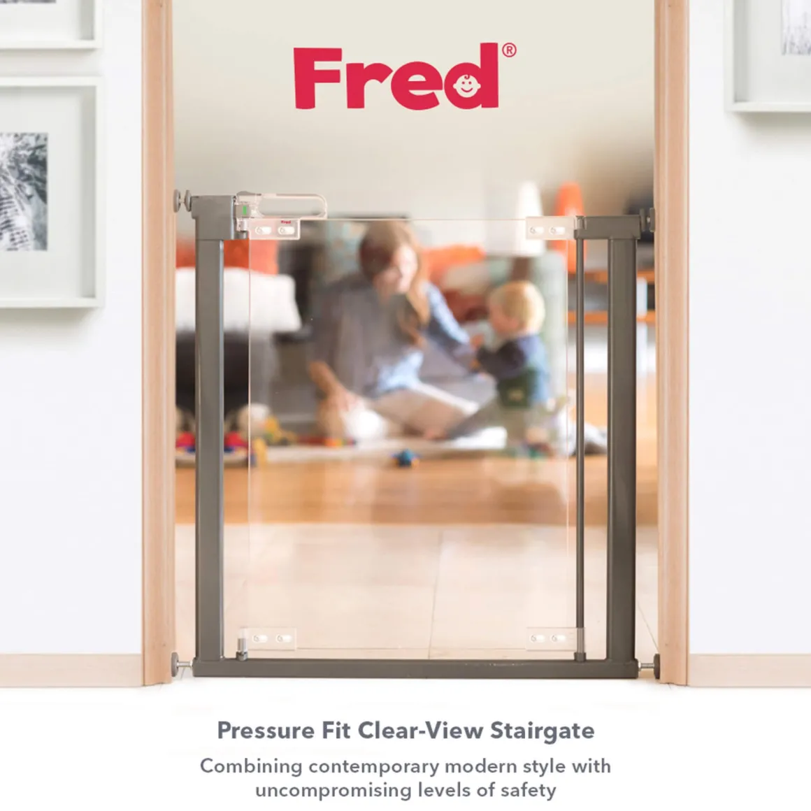 Fred Pressure Fit Clear-View Stairgate