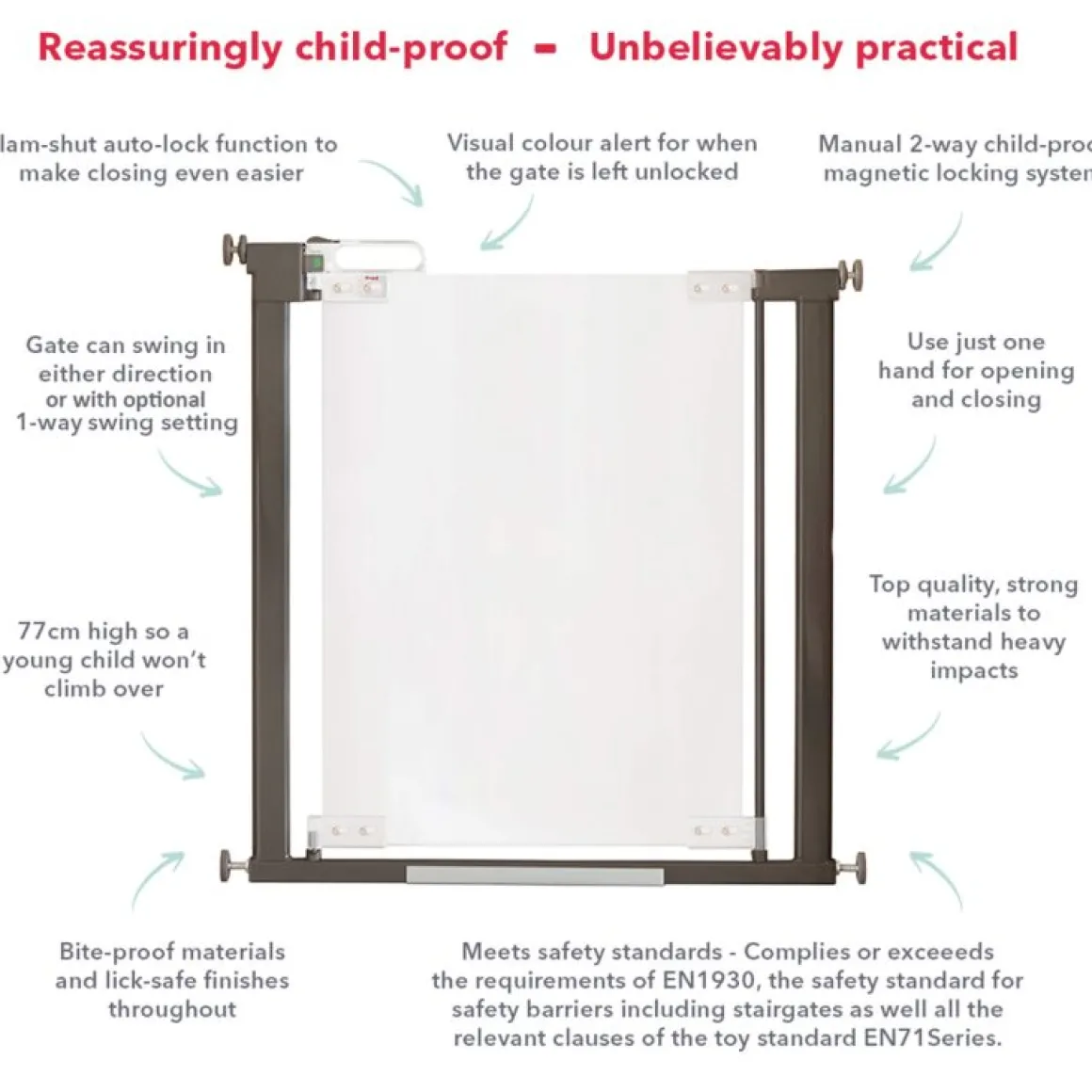 Fred Pressure Fit Clear-View Stairgate