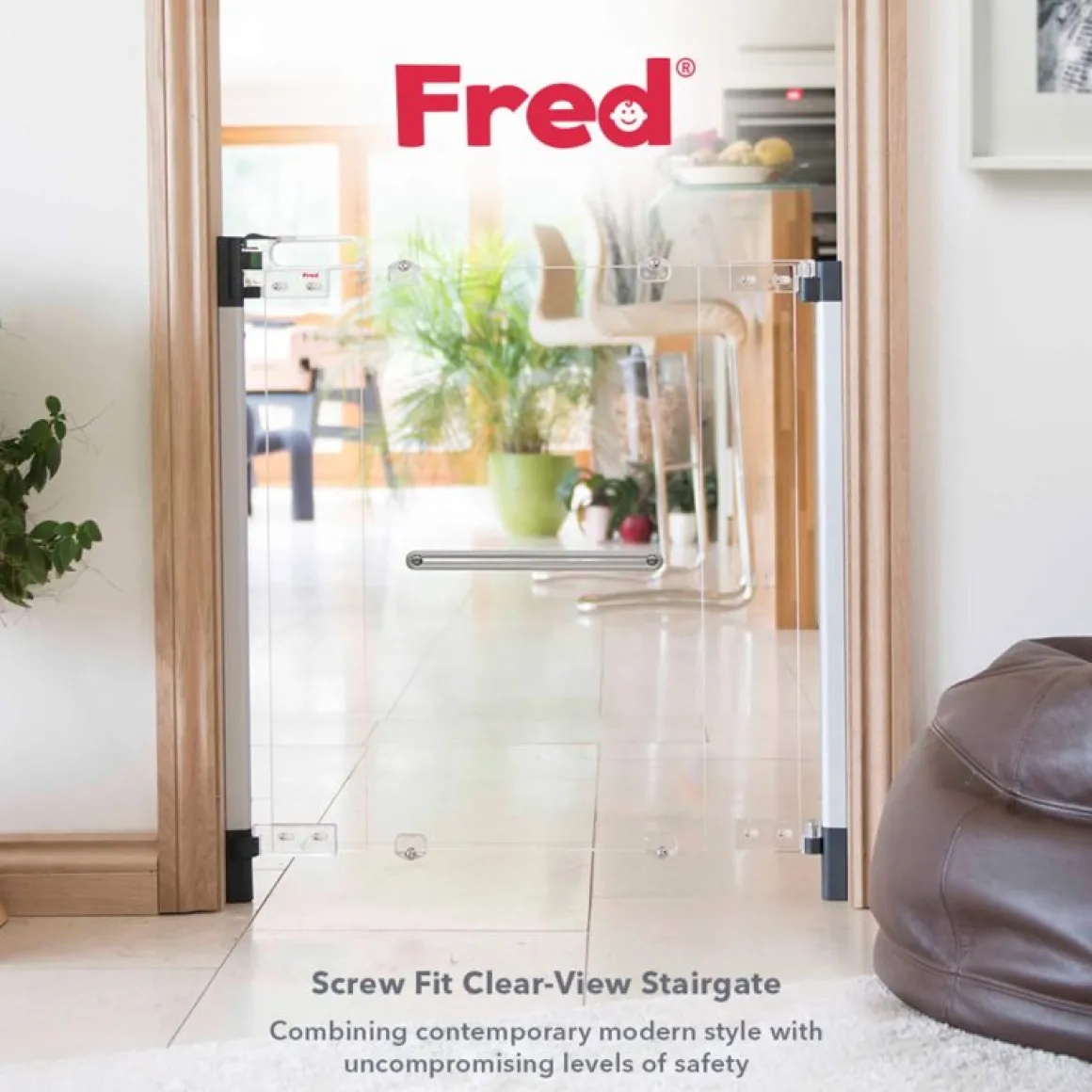 Fred Screw Fit Clear-View Stairgate