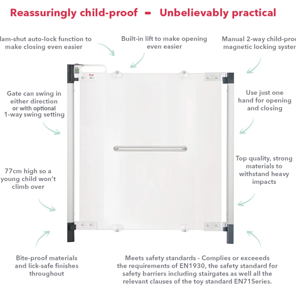 Fred Screw Fit Clear-View Stairgate